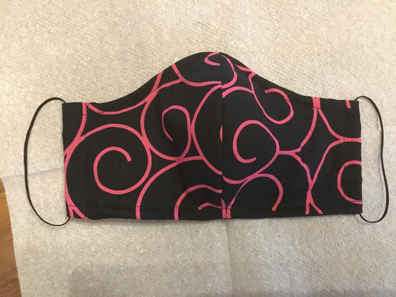 Hot PInk Swirl on Black Face Mask Hot PInk Swirl on Black Face Mask